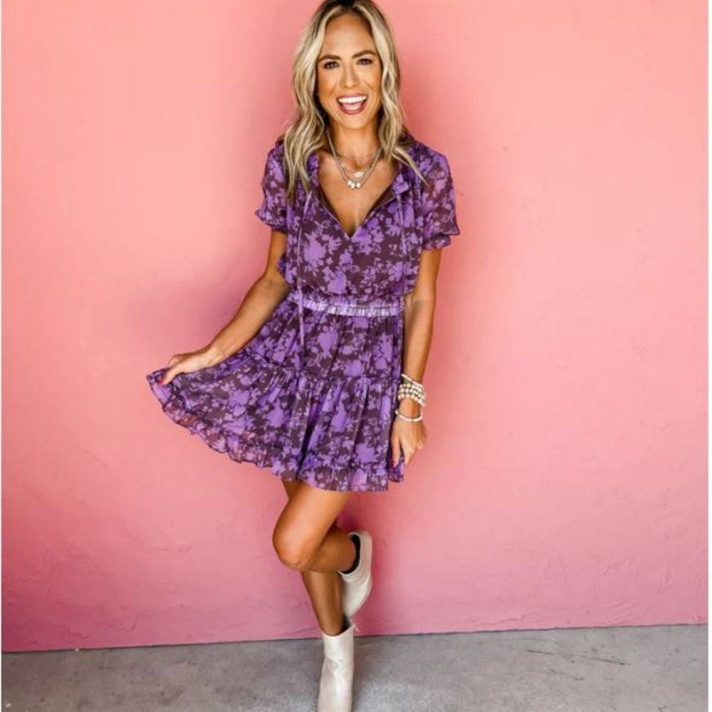 Ruthie Grace Violet Fields Ruffle Mini Dress
